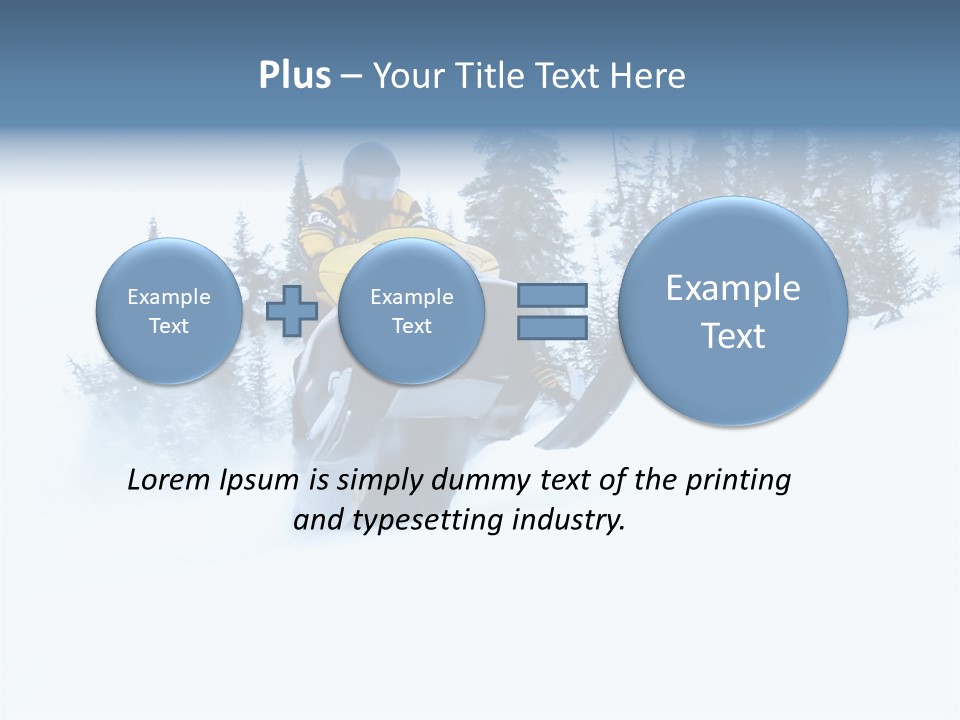 High Key Snowmobile Taken A Jump In Snow PowerPoint Template