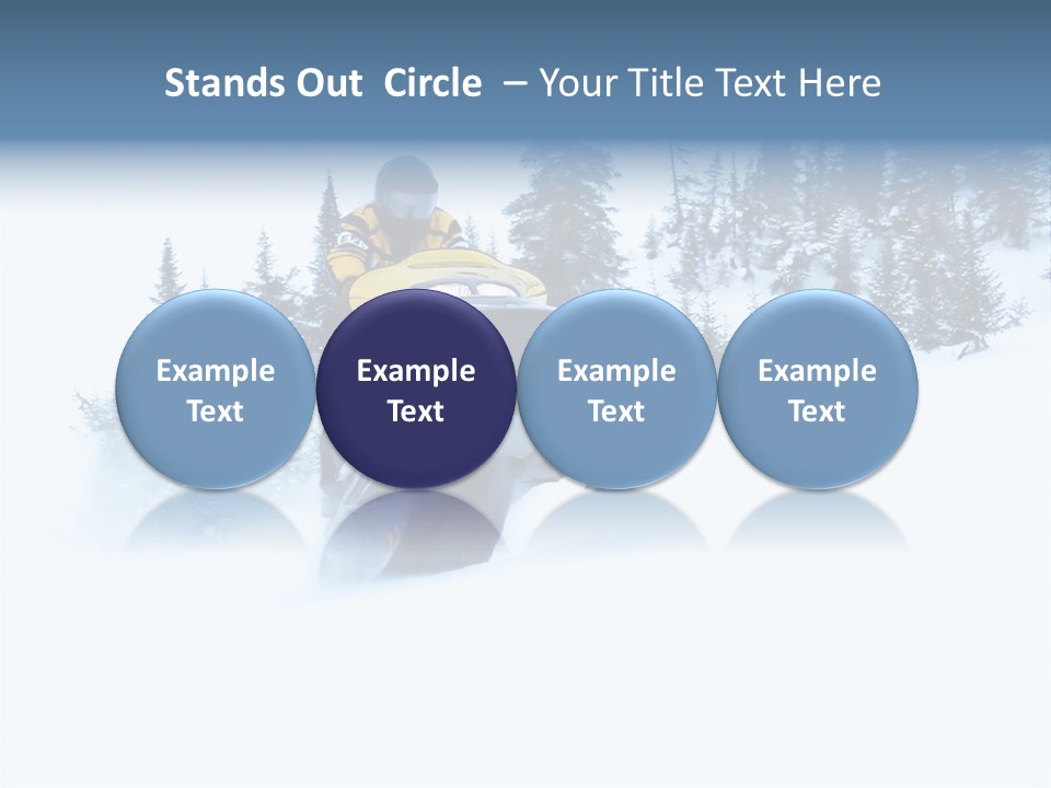 High Key Snowmobile Taken A Jump In Snow PowerPoint Template