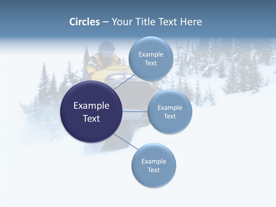 High Key Snowmobile Taken A Jump In Snow PowerPoint Template