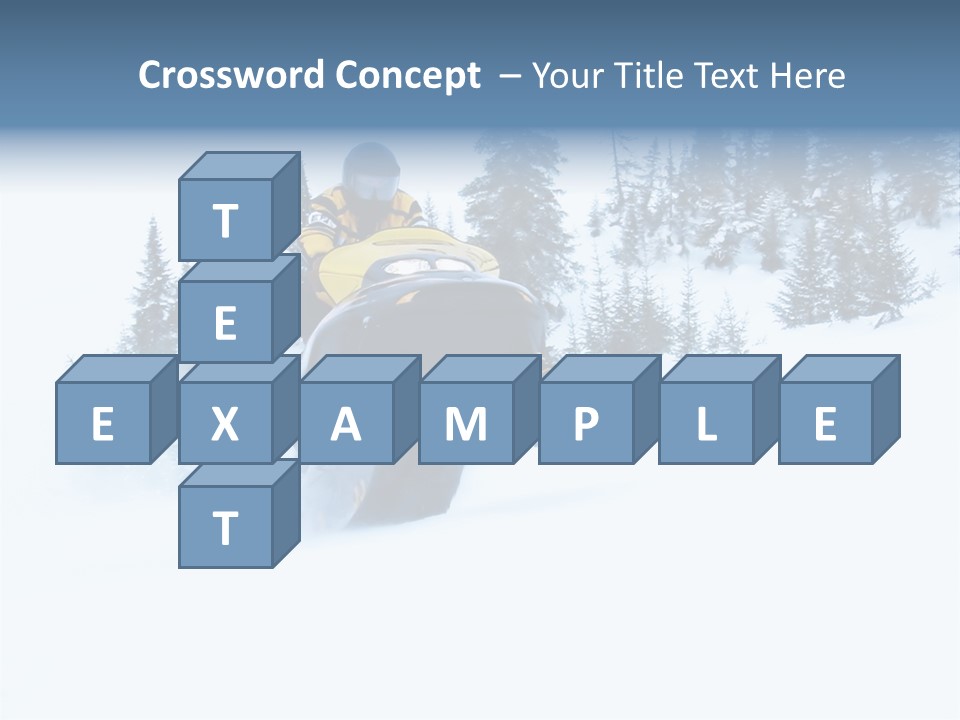 High Key Snowmobile Taken A Jump In Snow PowerPoint Template
