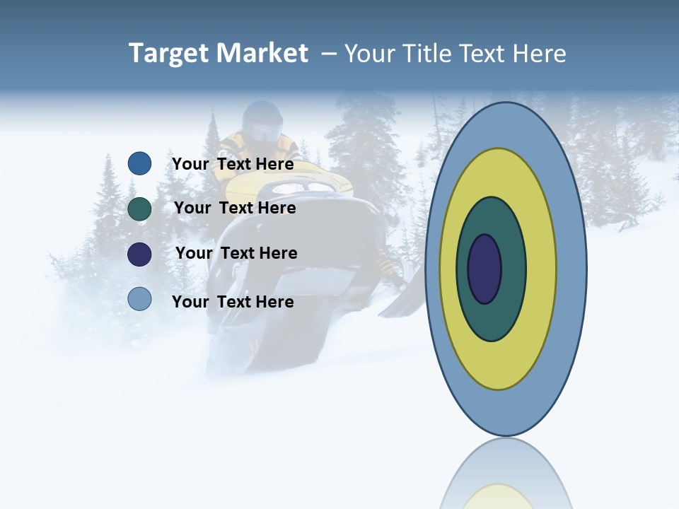 High Key Snowmobile Taken A Jump In Snow PowerPoint Template