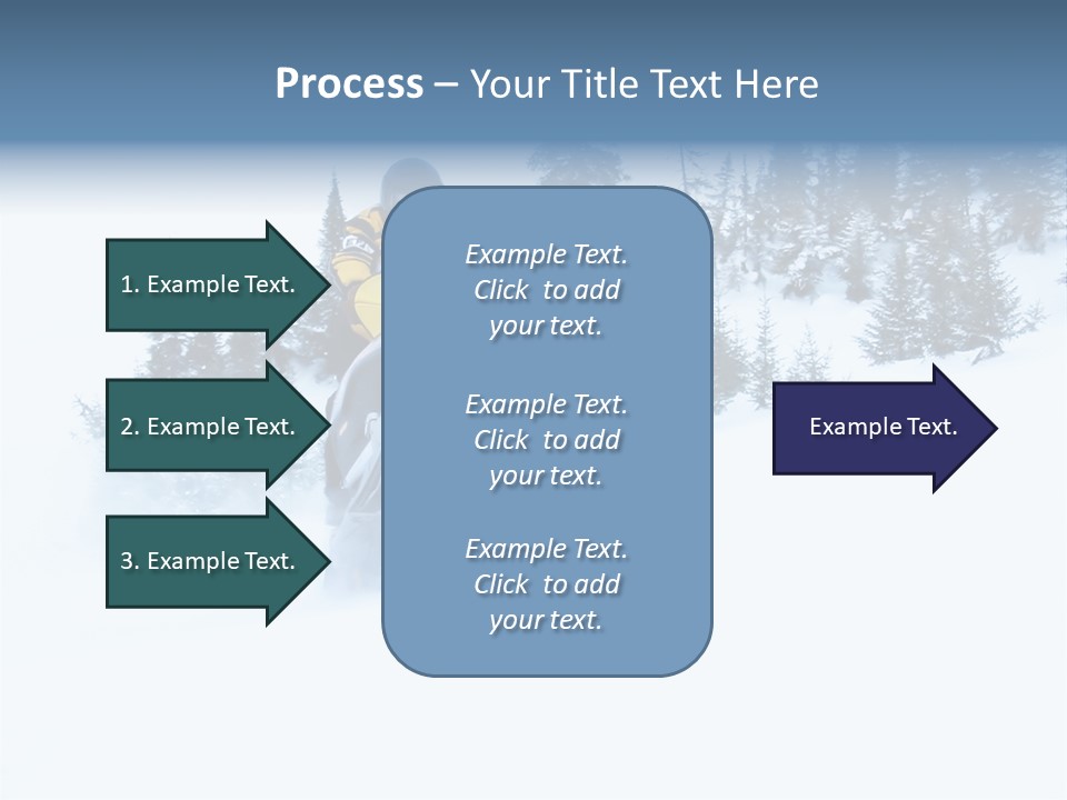 High Key Snowmobile Taken A Jump In Snow PowerPoint Template