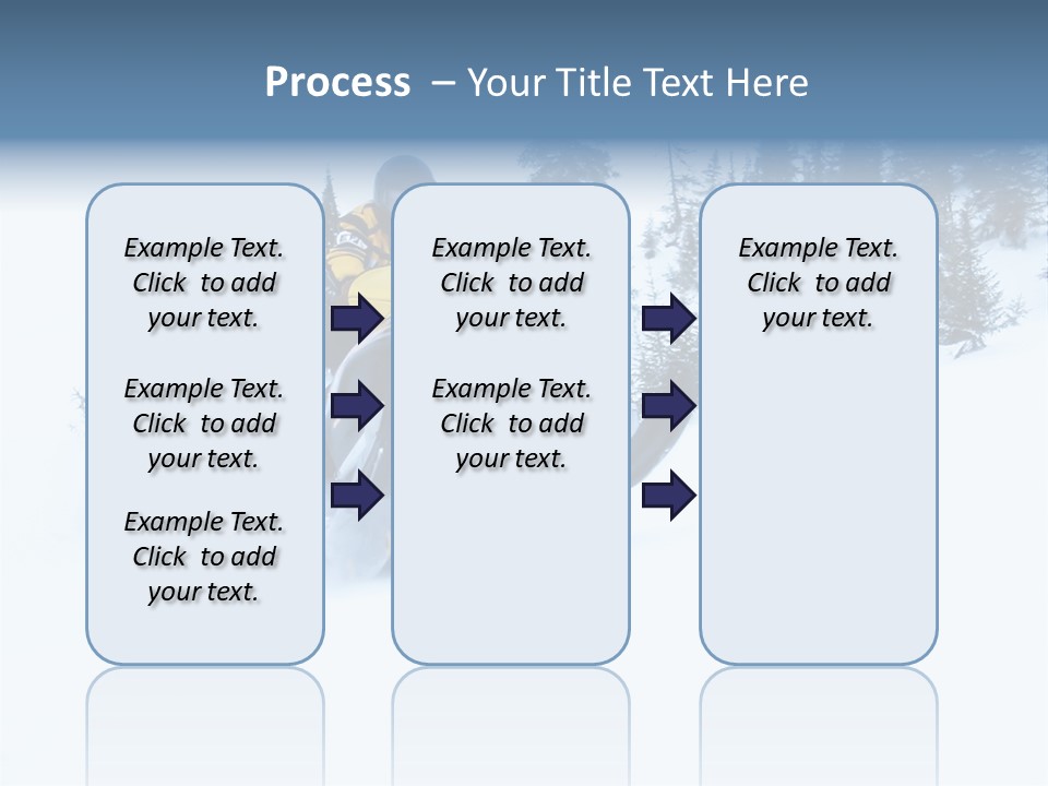 High Key Snowmobile Taken A Jump In Snow PowerPoint Template