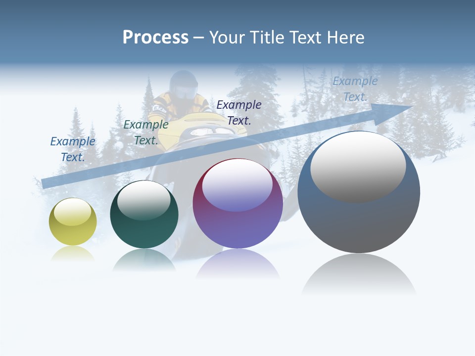 High Key Snowmobile Taken A Jump In Snow PowerPoint Template