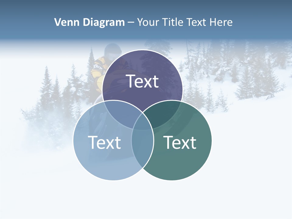 High Key Snowmobile Taken A Jump In Snow PowerPoint Template