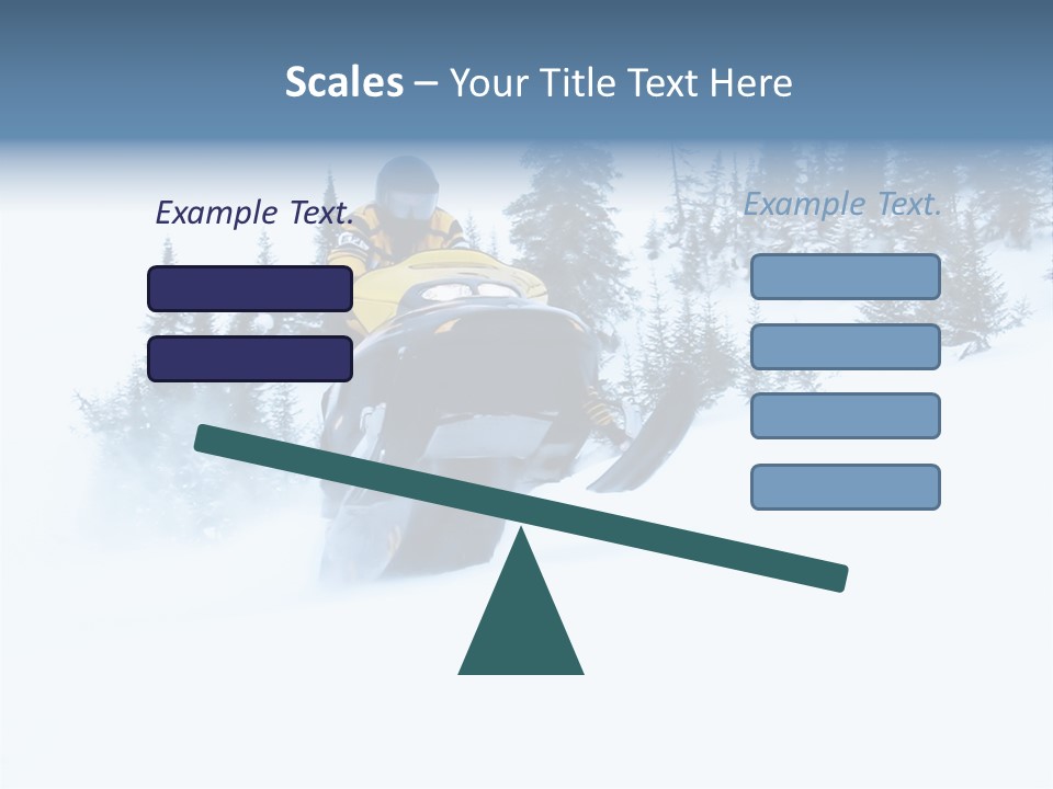 High Key Snowmobile Taken A Jump In Snow PowerPoint Template