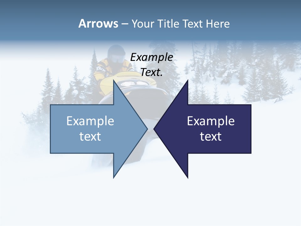 High Key Snowmobile Taken A Jump In Snow PowerPoint Template