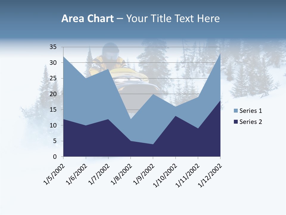 High Key Snowmobile Taken A Jump In Snow PowerPoint Template