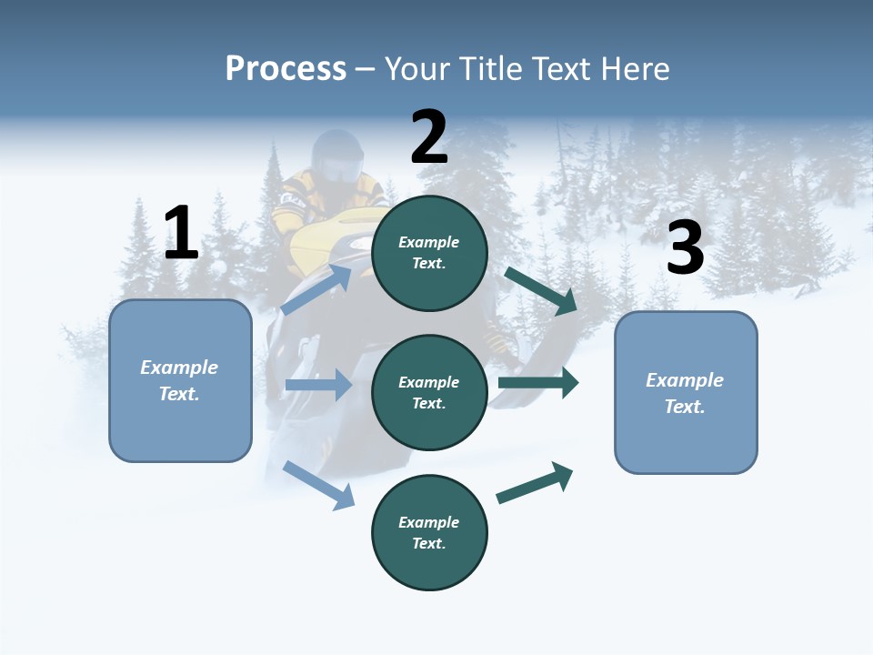 High Key Snowmobile Taken A Jump In Snow PowerPoint Template