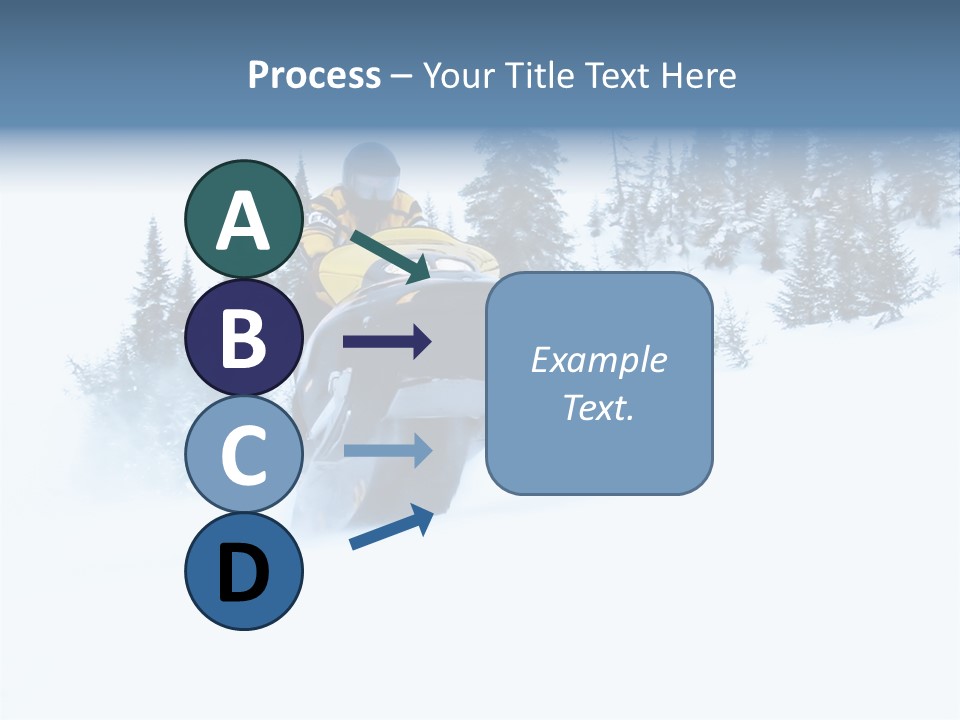 High Key Snowmobile Taken A Jump In Snow PowerPoint Template