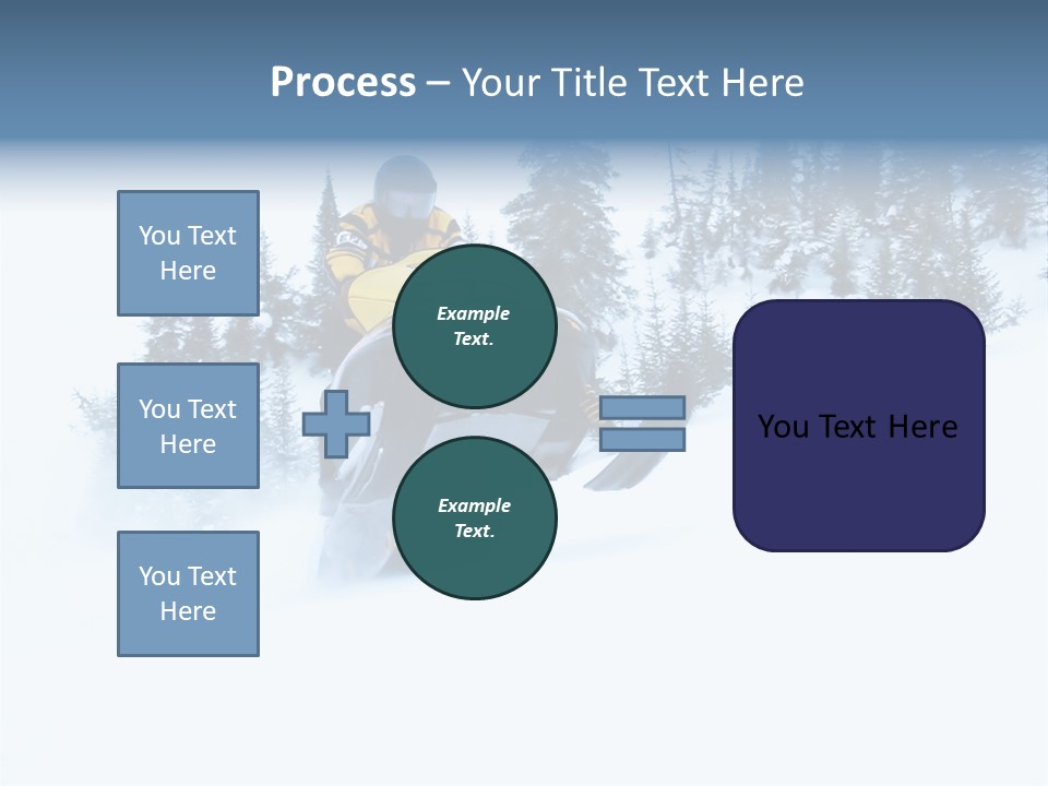 High Key Snowmobile Taken A Jump In Snow PowerPoint Template