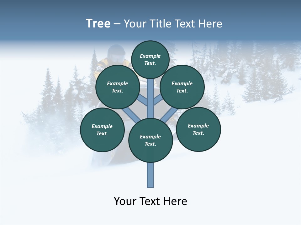 High Key Snowmobile Taken A Jump In Snow PowerPoint Template