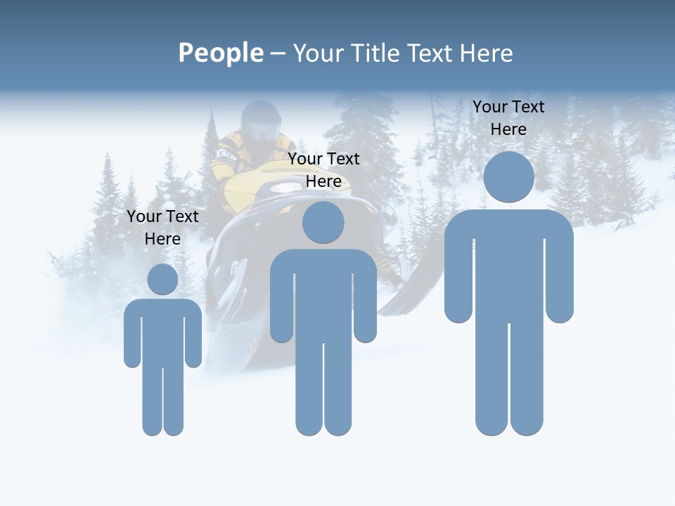 High Key Snowmobile Taken A Jump In Snow PowerPoint Template
