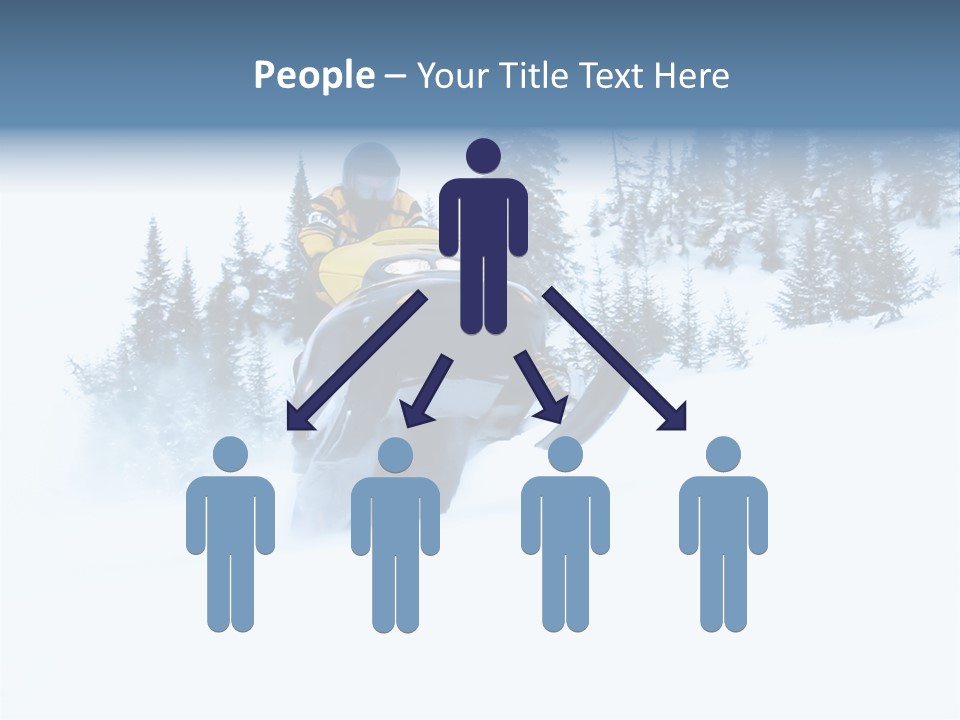 High Key Snowmobile Taken A Jump In Snow PowerPoint Template
