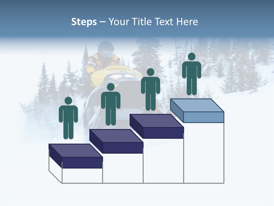 High Key Snowmobile Taken A Jump In Snow PowerPoint Template