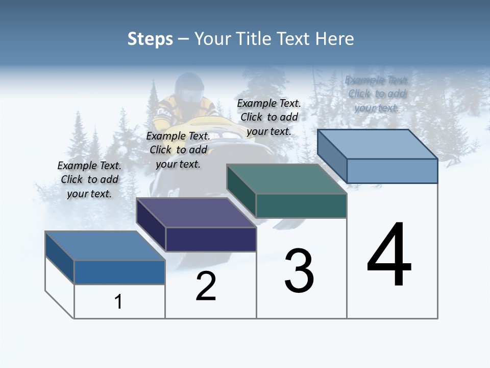 High Key Snowmobile Taken A Jump In Snow PowerPoint Template