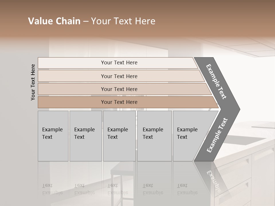 Interior Of Big White Kitchen In Apartment PowerPoint Template