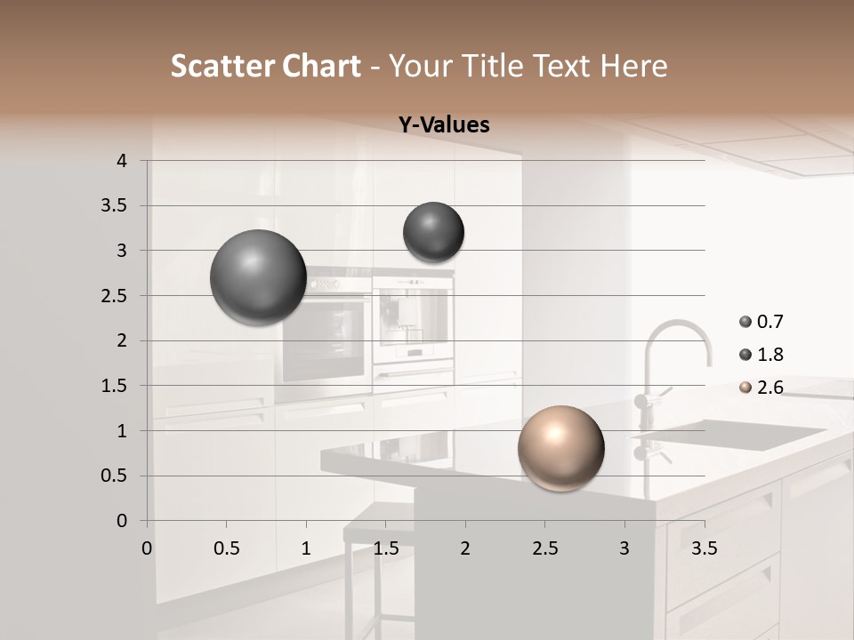 Interior Of Big White Kitchen In Apartment PowerPoint Template