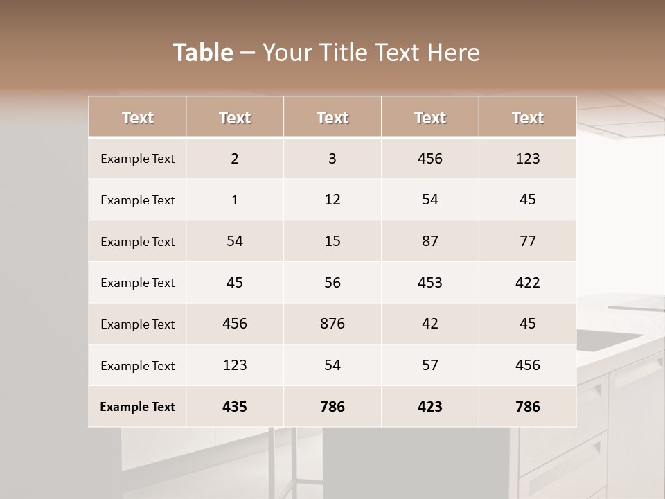 Interior Of Big White Kitchen In Apartment PowerPoint Template