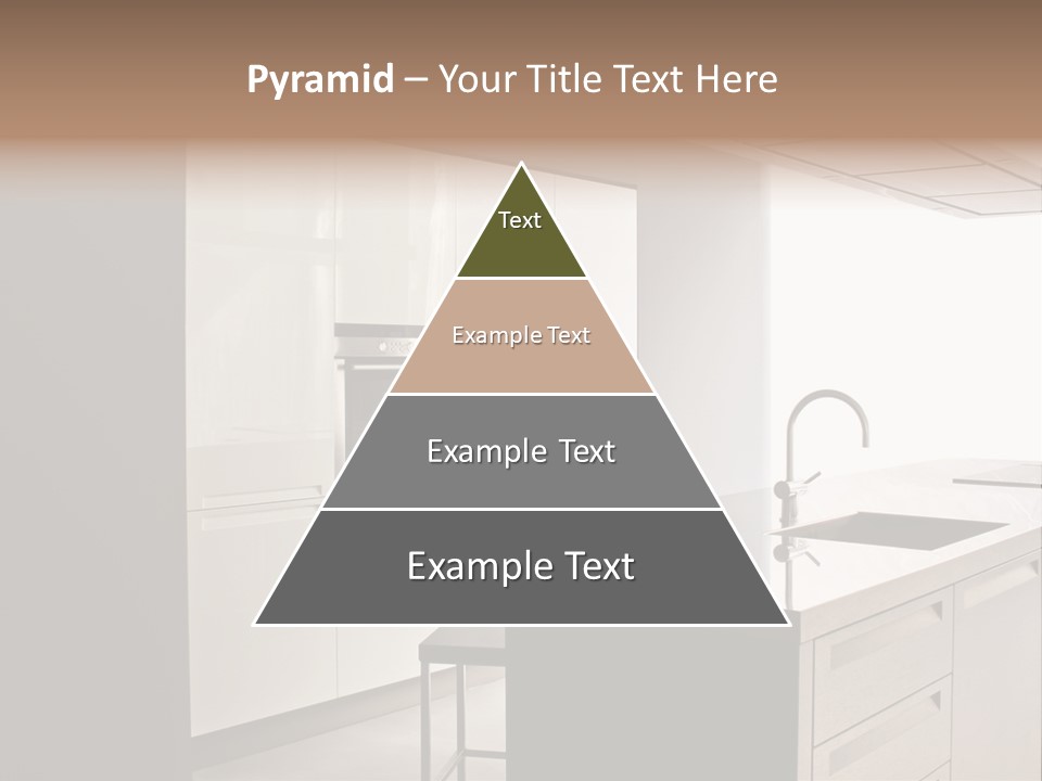 Interior Of Big White Kitchen In Apartment PowerPoint Template