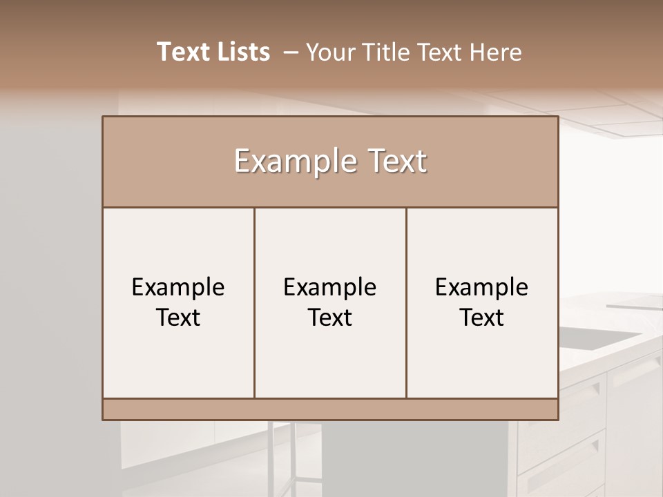 Interior Of Big White Kitchen In Apartment PowerPoint Template