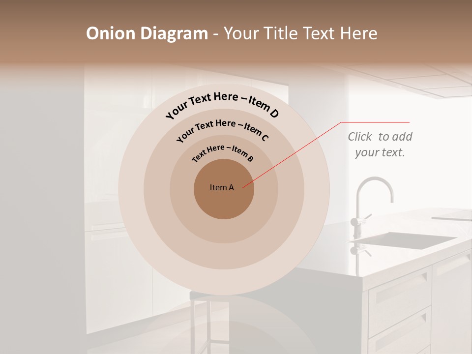 Interior Of Big White Kitchen In Apartment PowerPoint Template