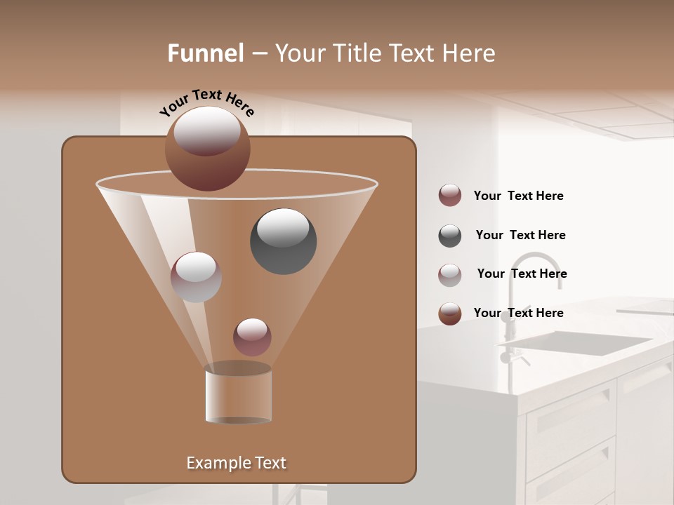 Interior Of Big White Kitchen In Apartment PowerPoint Template