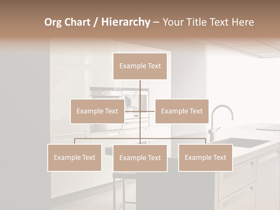 Interior Of Big White Kitchen In Apartment PowerPoint Template