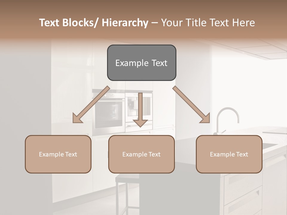 Interior Of Big White Kitchen In Apartment PowerPoint Template