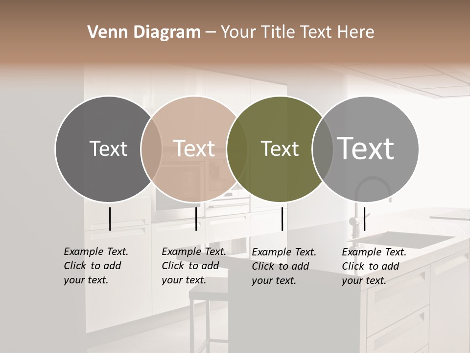 Interior Of Big White Kitchen In Apartment PowerPoint Template