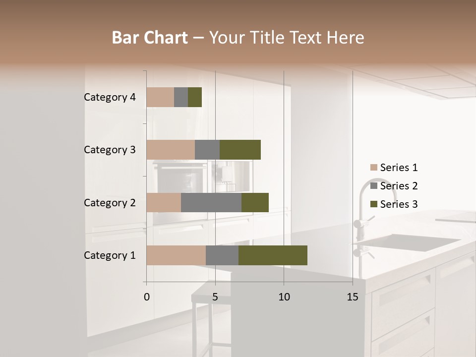 Interior Of Big White Kitchen In Apartment PowerPoint Template