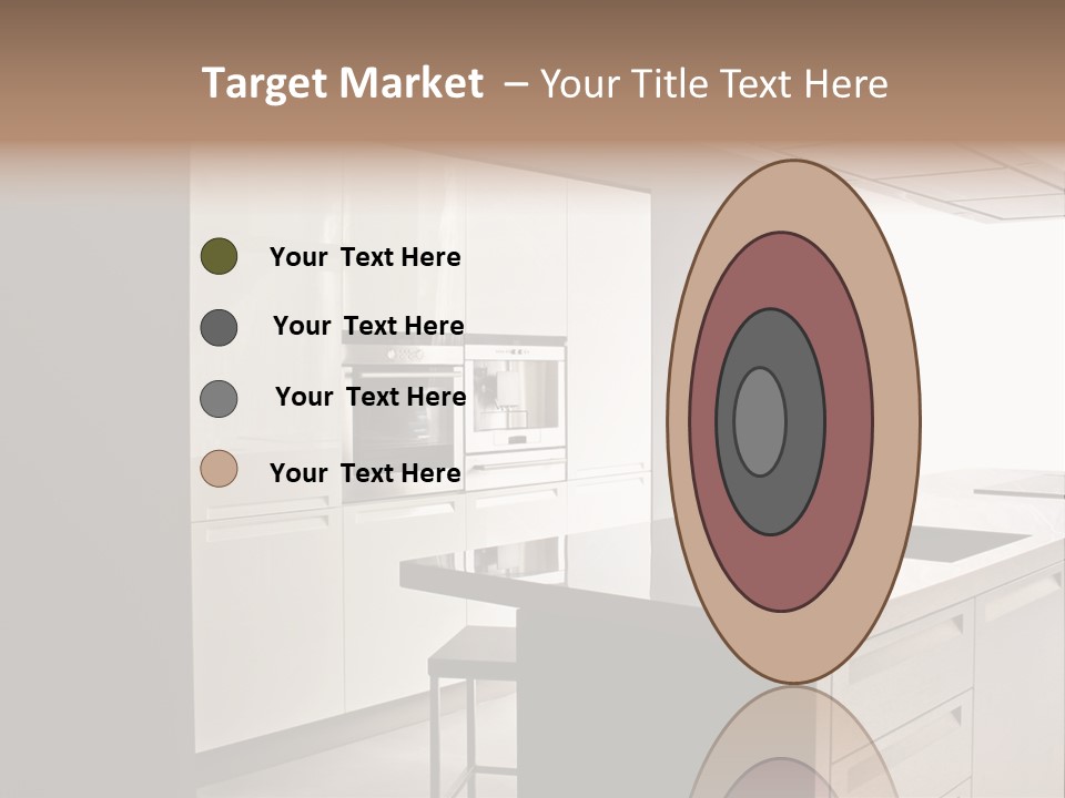 Interior Of Big White Kitchen In Apartment PowerPoint Template