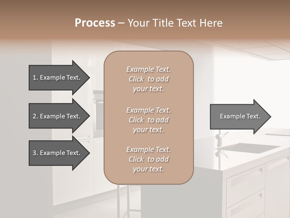Interior Of Big White Kitchen In Apartment PowerPoint Template