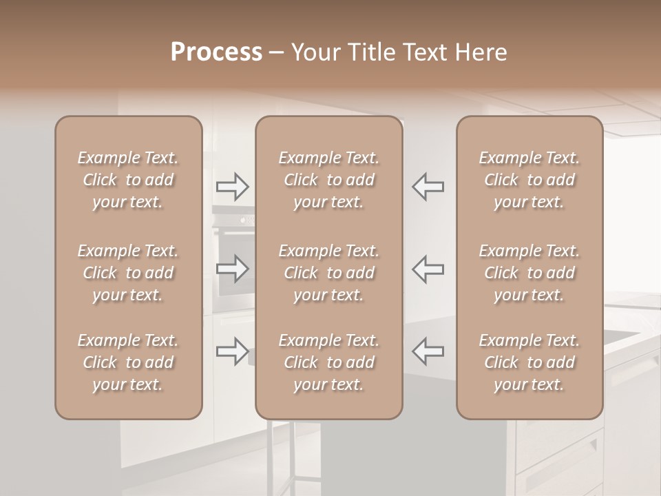 Interior Of Big White Kitchen In Apartment PowerPoint Template
