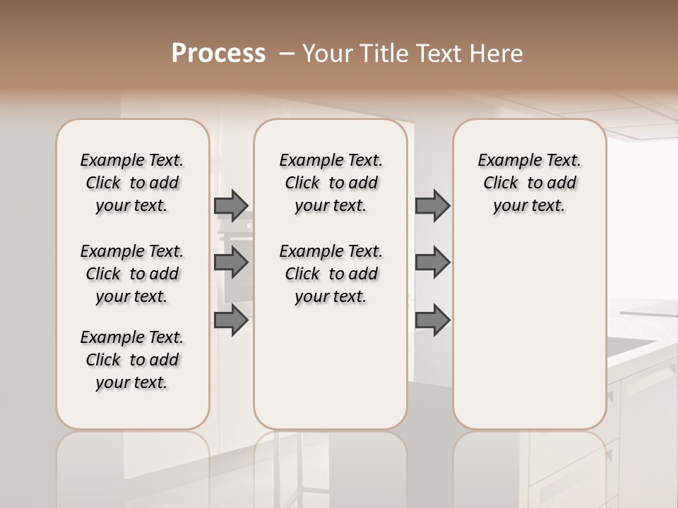 Interior Of Big White Kitchen In Apartment PowerPoint Template