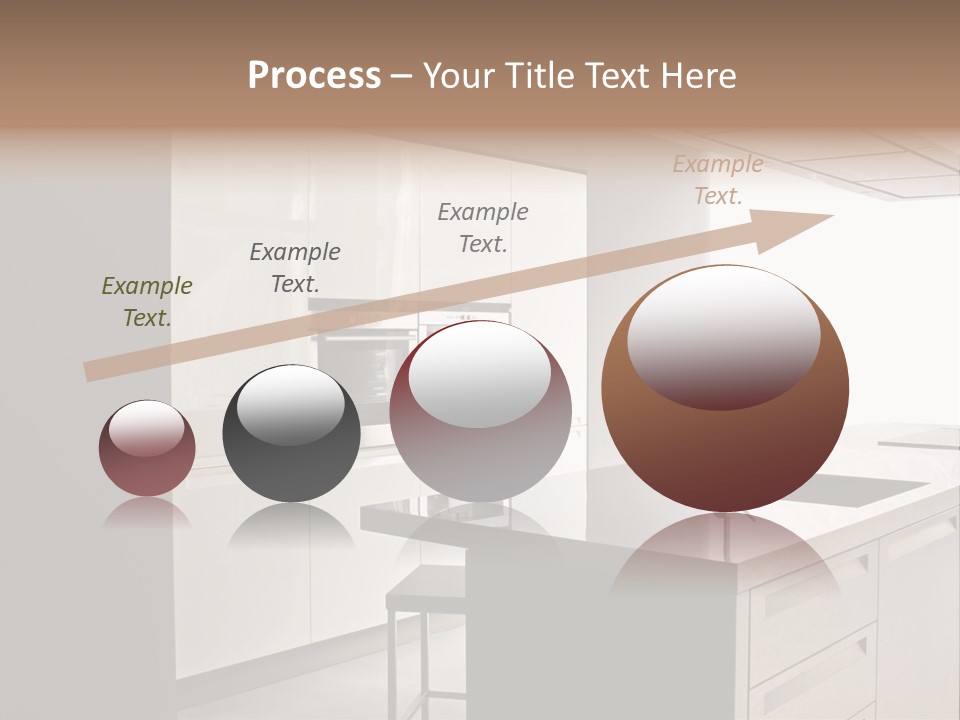 Interior Of Big White Kitchen In Apartment PowerPoint Template