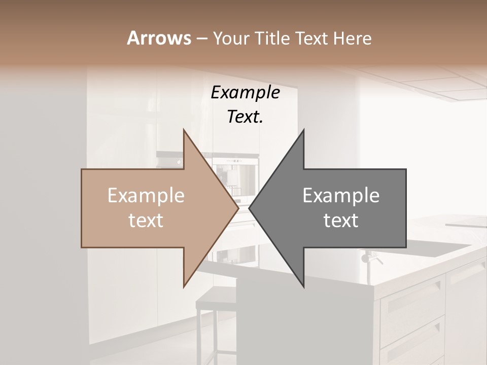 Interior Of Big White Kitchen In Apartment PowerPoint Template