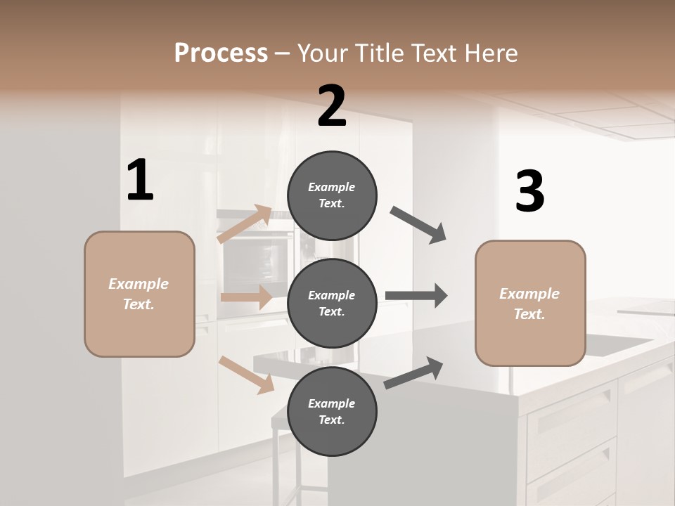 Interior Of Big White Kitchen In Apartment PowerPoint Template