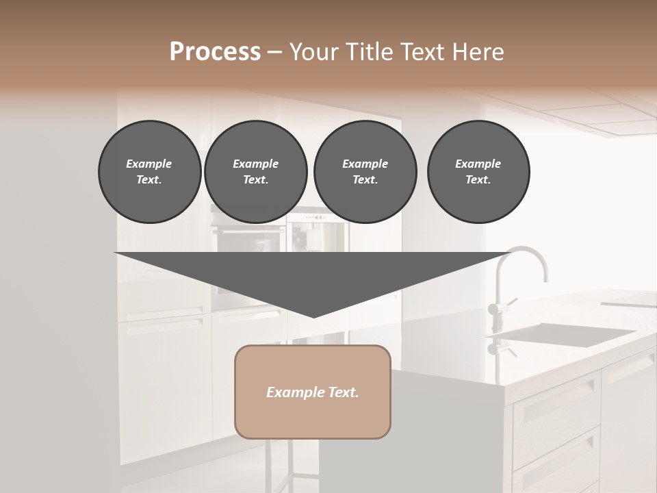 Interior Of Big White Kitchen In Apartment PowerPoint Template