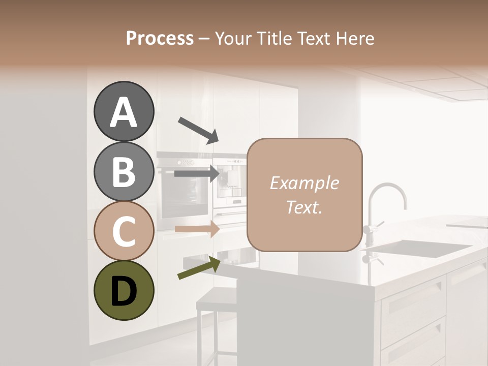 Interior Of Big White Kitchen In Apartment PowerPoint Template