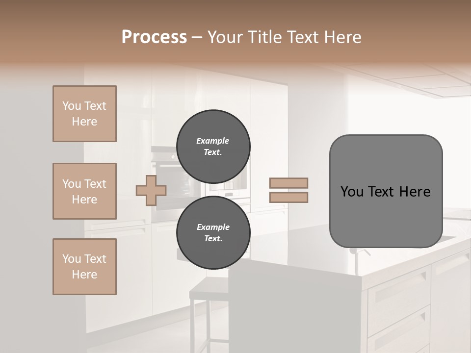 Interior Of Big White Kitchen In Apartment PowerPoint Template