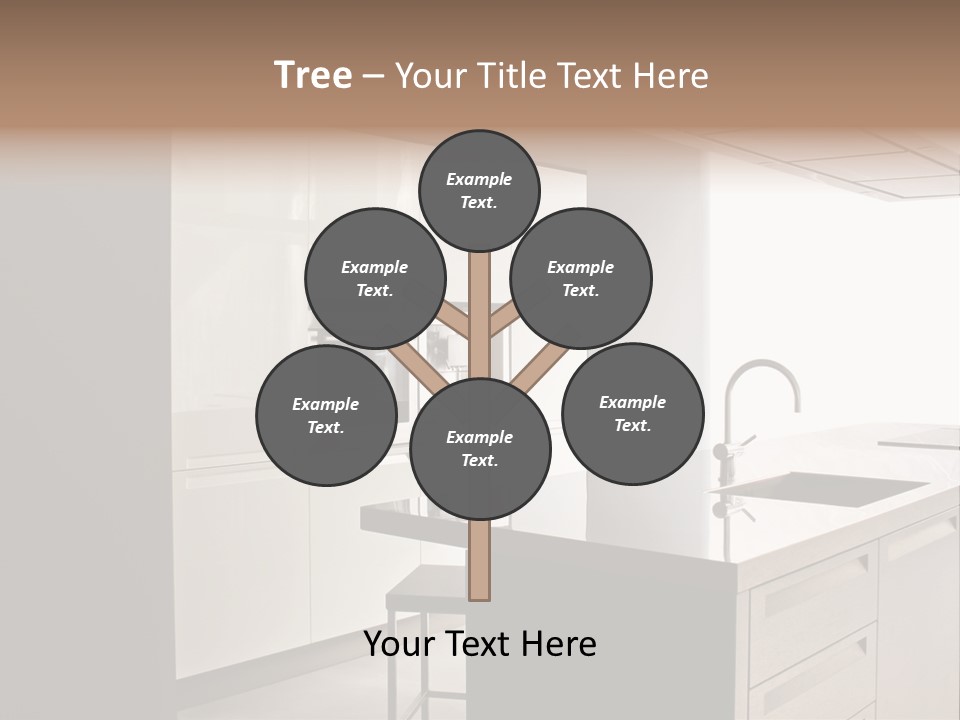 Interior Of Big White Kitchen In Apartment PowerPoint Template