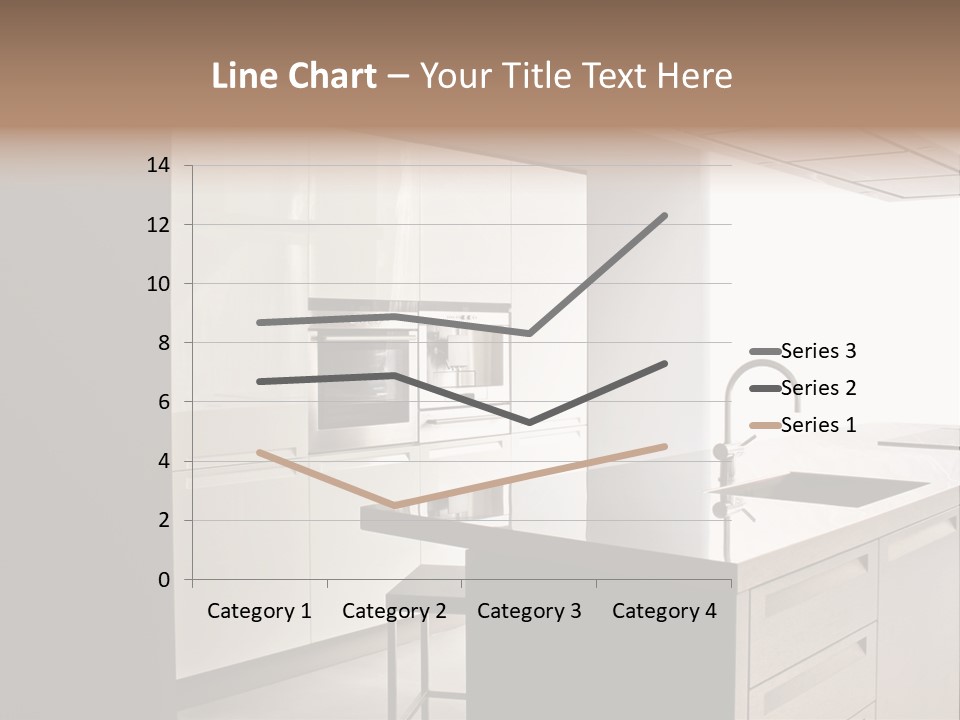 Interior Of Big White Kitchen In Apartment PowerPoint Template