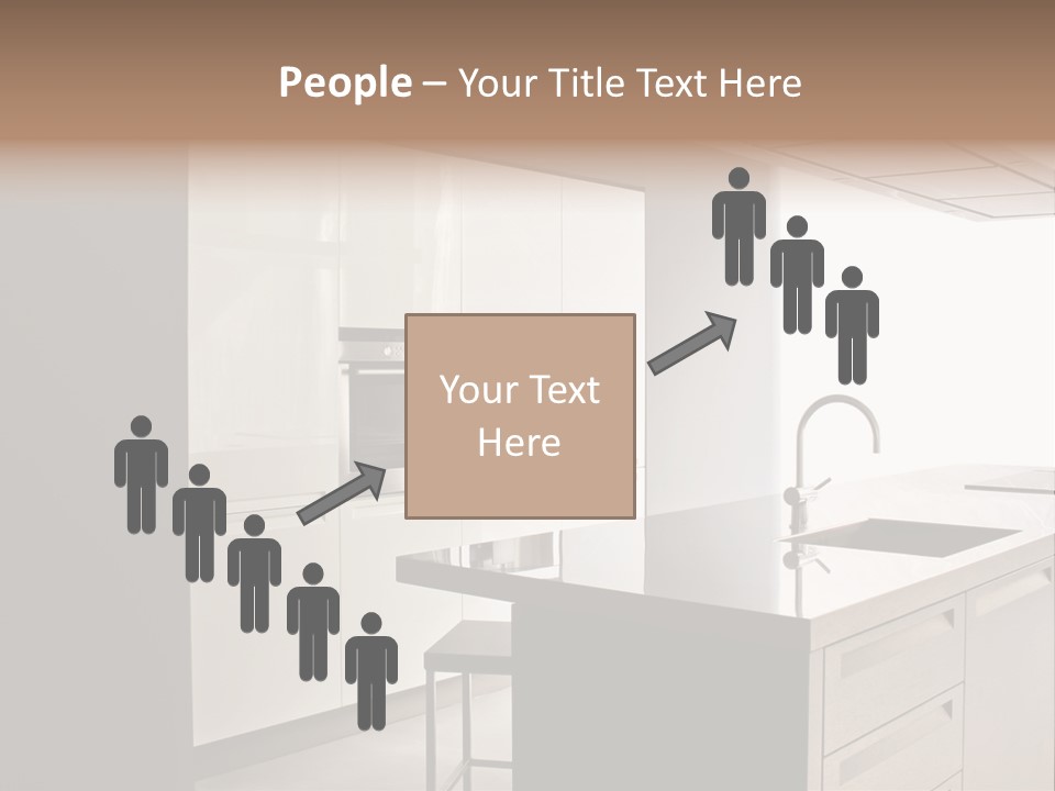 Interior Of Big White Kitchen In Apartment PowerPoint Template