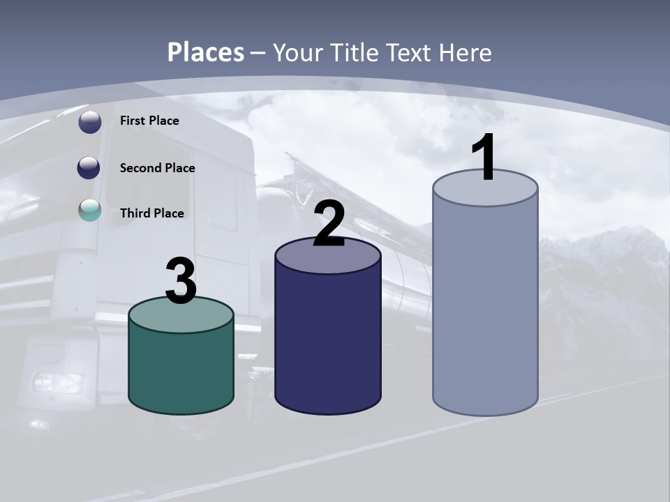 Truck Driving At Dusk/Motion Blur PowerPoint Template