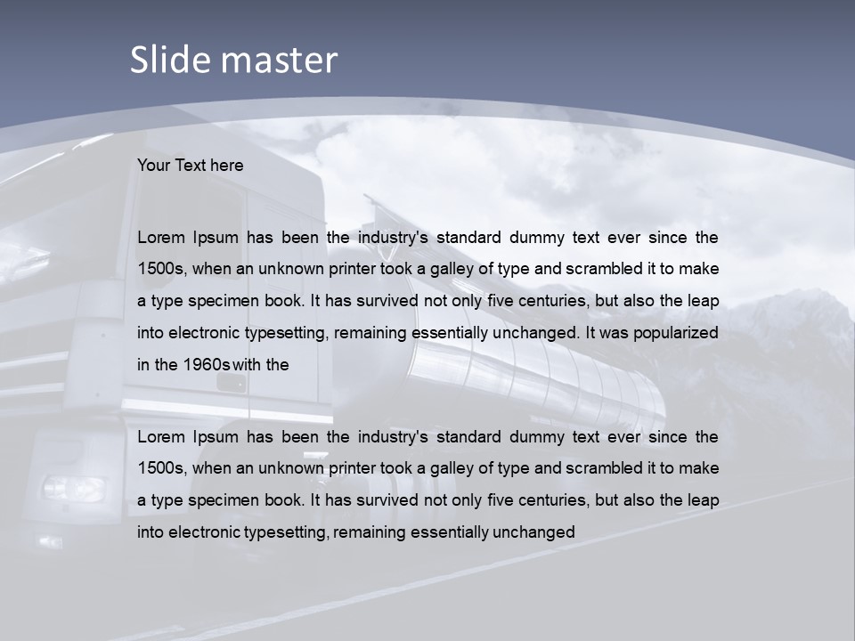 Truck Driving At Dusk/Motion Blur PowerPoint Template