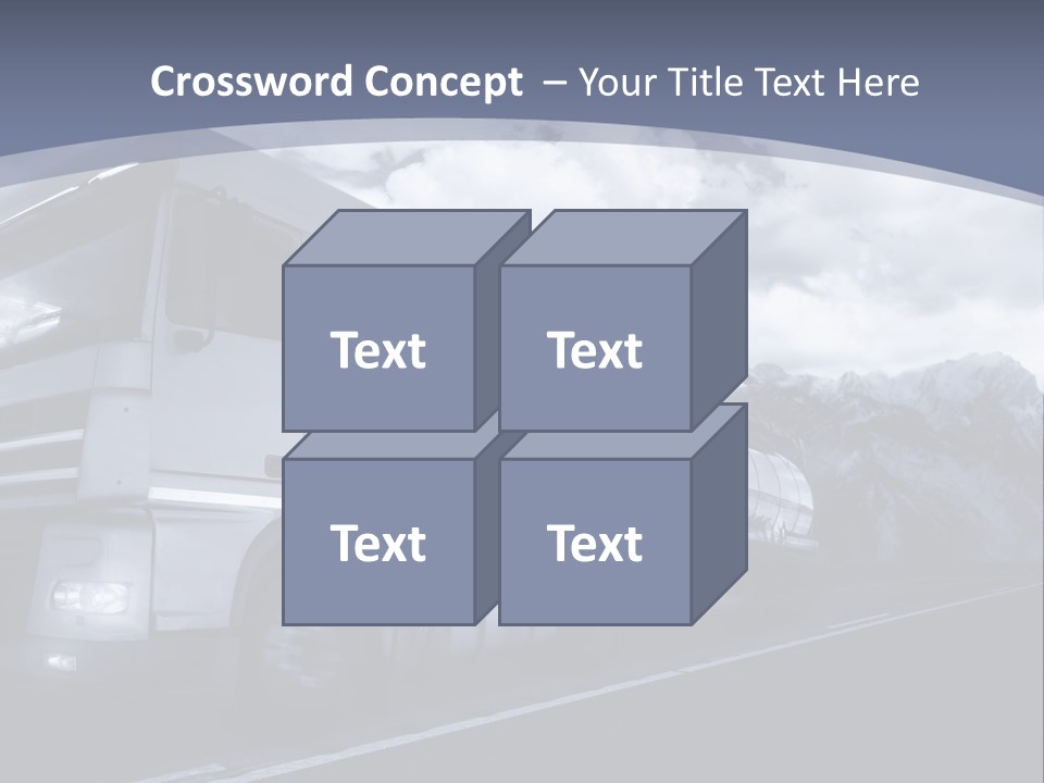 Truck Driving At Dusk/Motion Blur PowerPoint Template