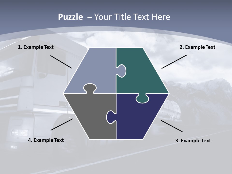 Truck Driving At Dusk/Motion Blur PowerPoint Template