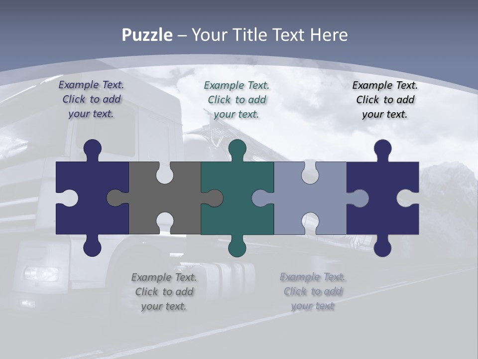 Truck Driving At Dusk/Motion Blur PowerPoint Template