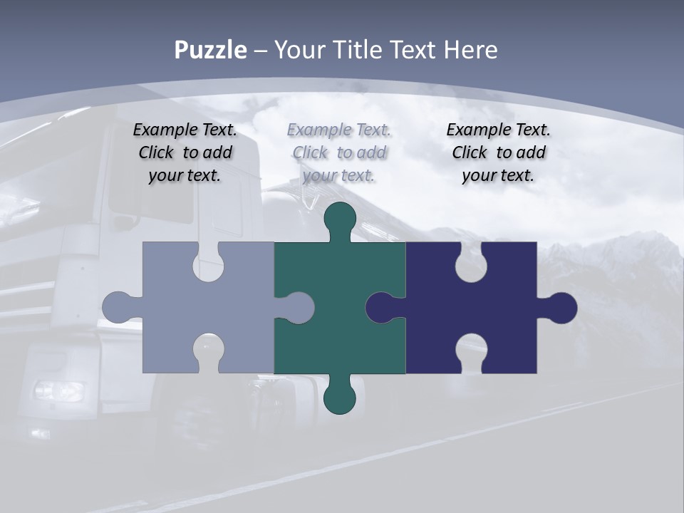 Truck Driving At Dusk/Motion Blur PowerPoint Template